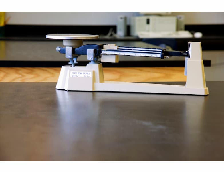 triple beam or analytical balance